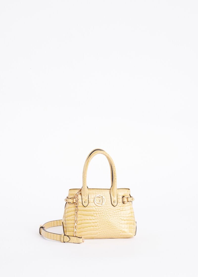 Croc-print crossbody bag