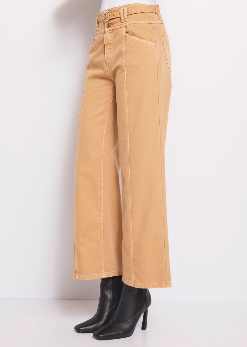 Pantalon cropped à jambe large