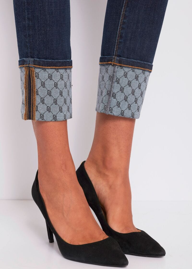 Jean skinny à revers