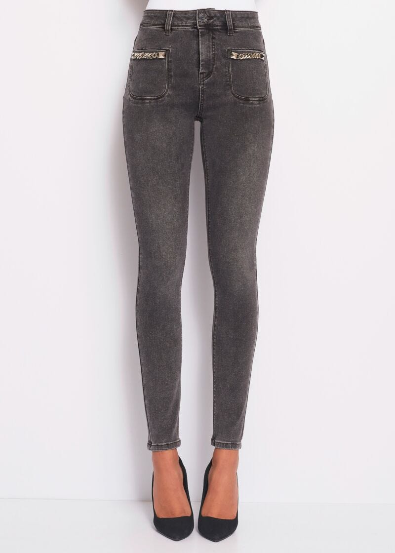 High-waist skinny jeans