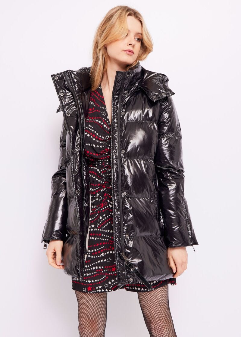 Women’s down jacket in shiny nylon