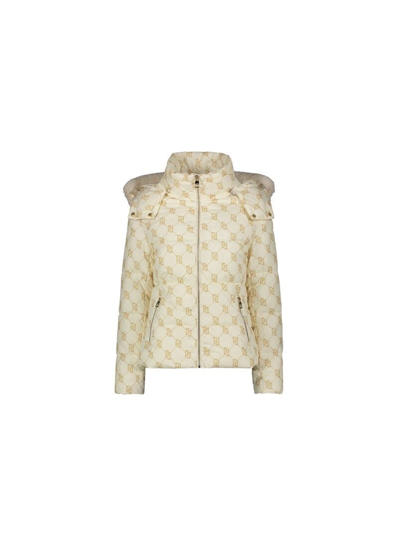 Women's down jacket in printed nylon