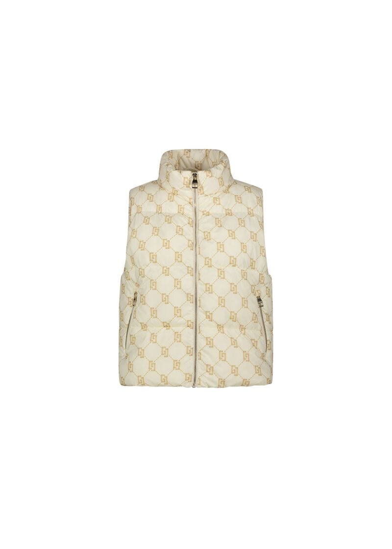 Gilet imbottito in nylon stampato