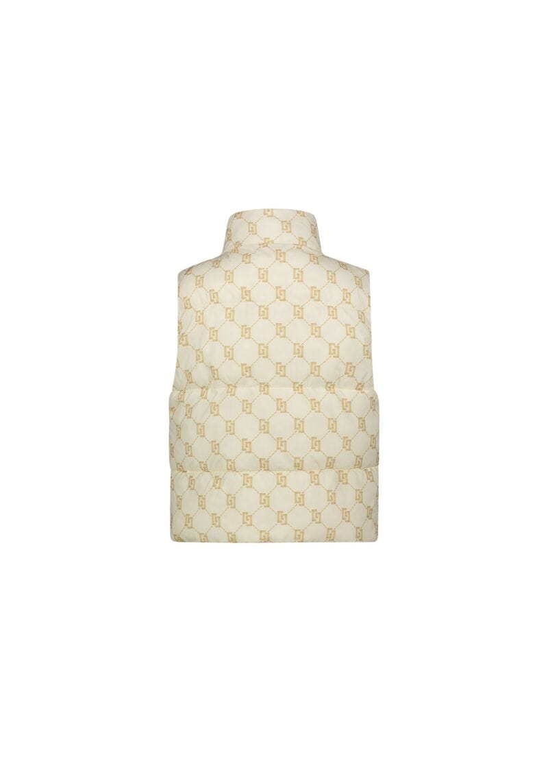 Padded vest in printed nylon