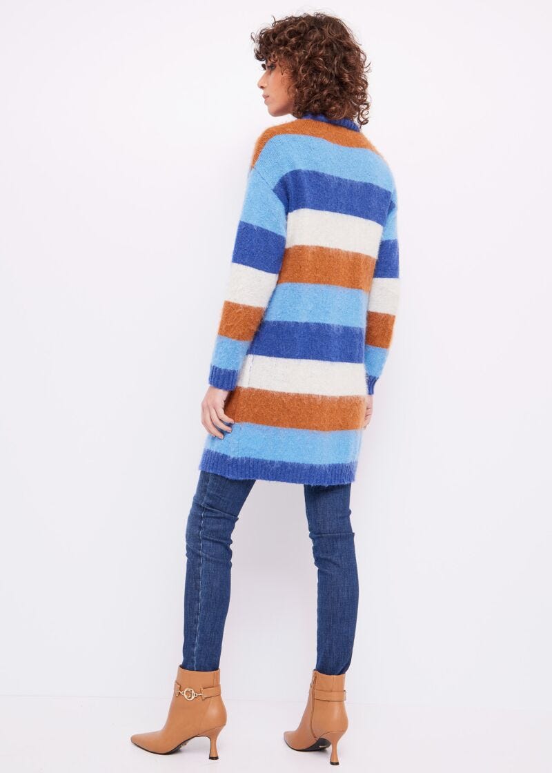 Cardigan à rayures jacquard