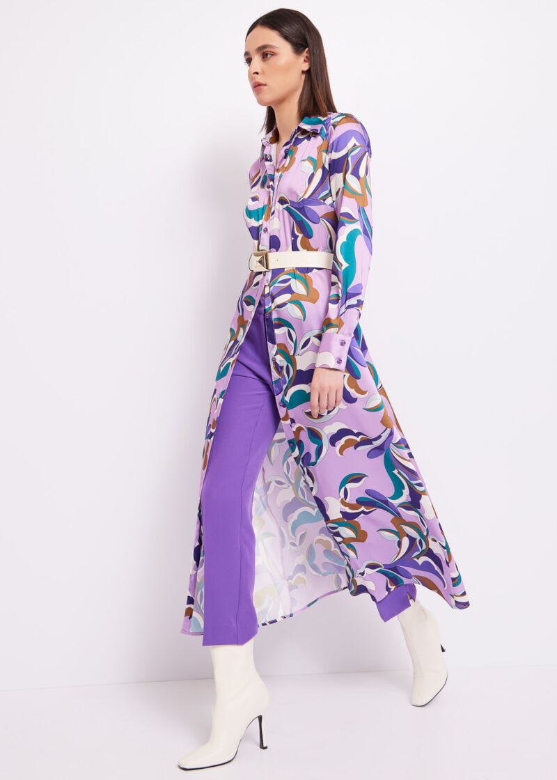 Robe chemisier en twill imprimé