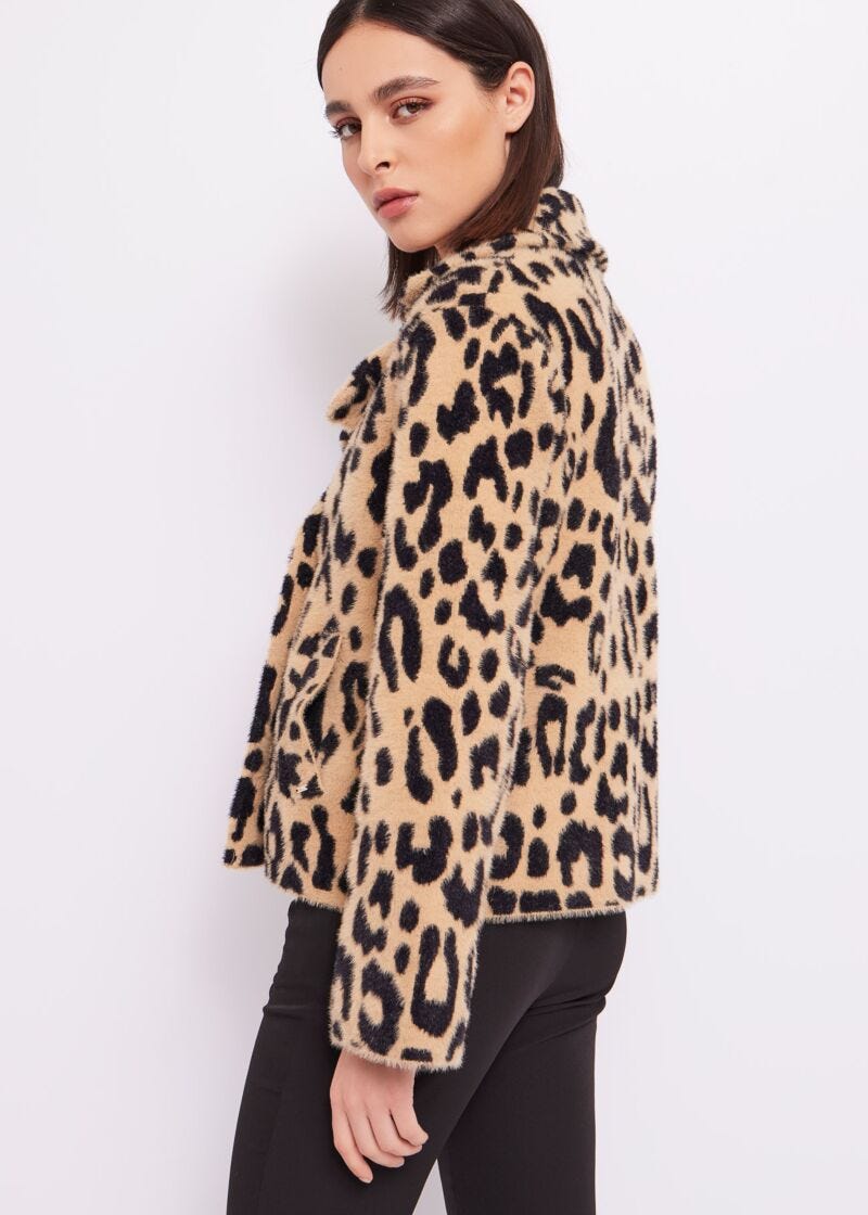 Animal-print coat