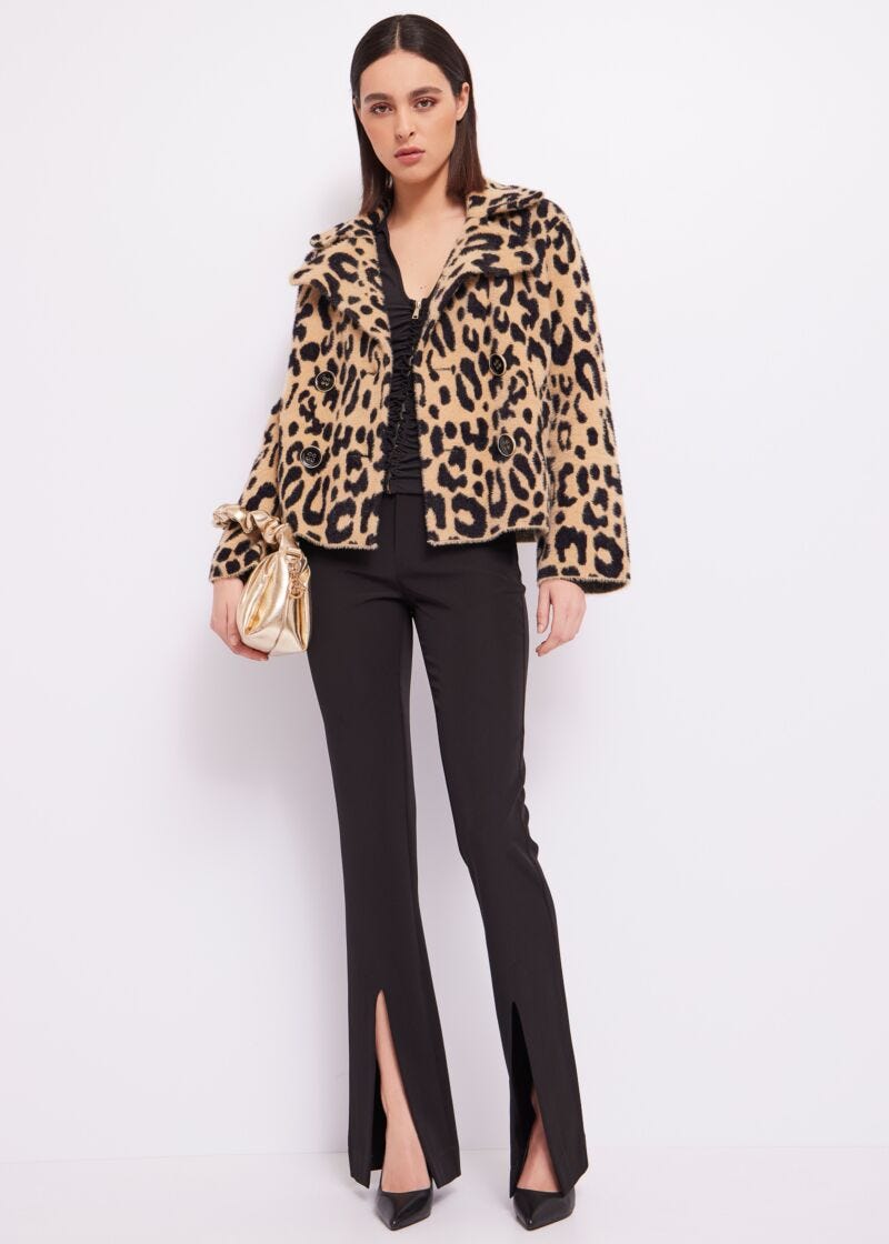 Animal-print coat