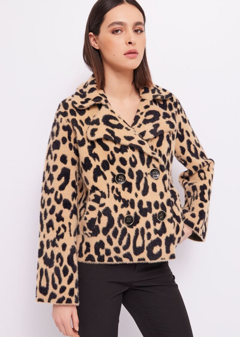 Animal-print coat