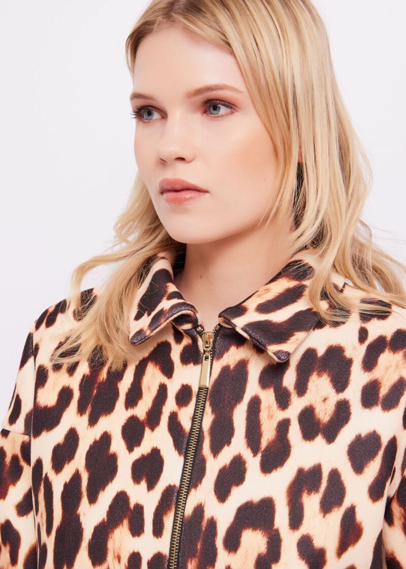 Animal-print coat
