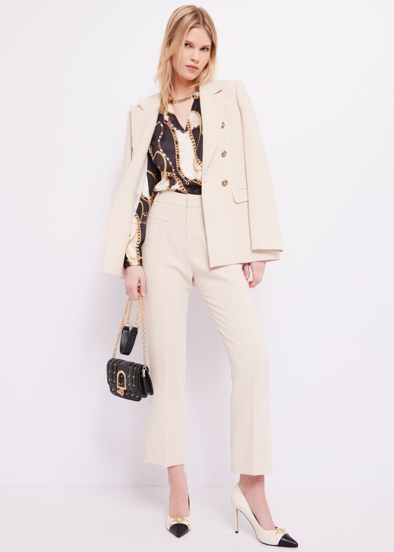 Stretch crepe blazer