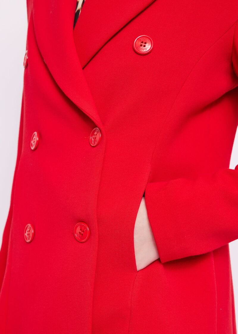 Stretch crepe coat