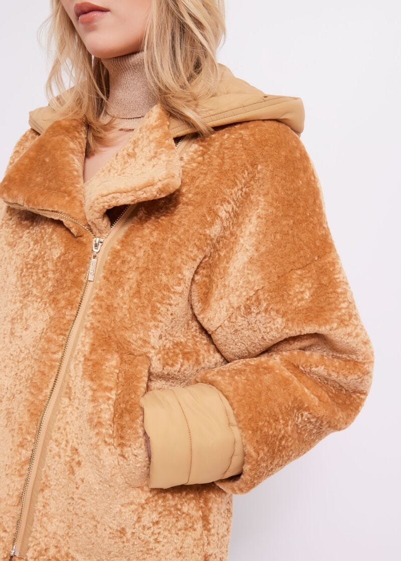 Teddy and nylon jacket