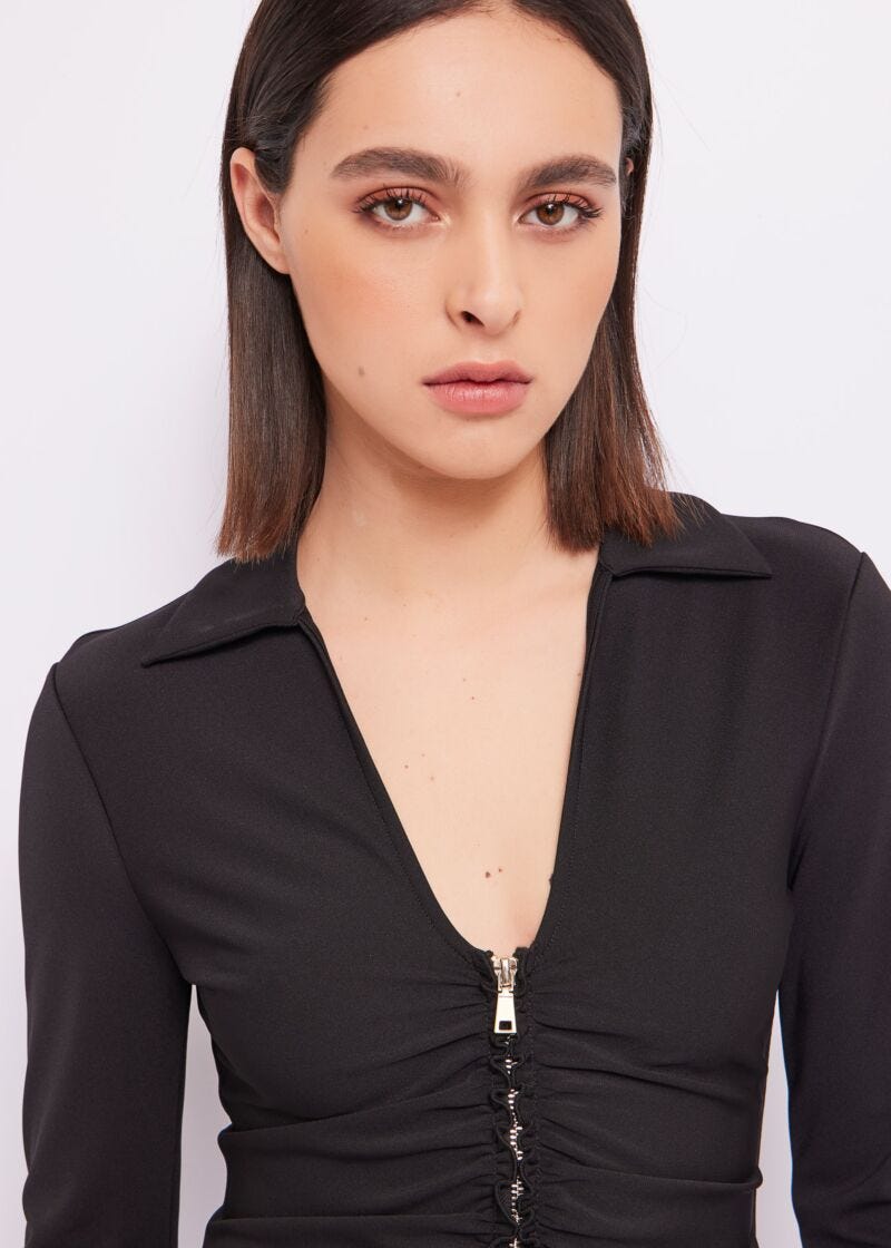 Crepe jersey shirt