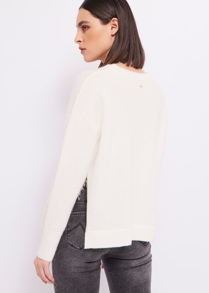 Pull en laine et mohair mélangés