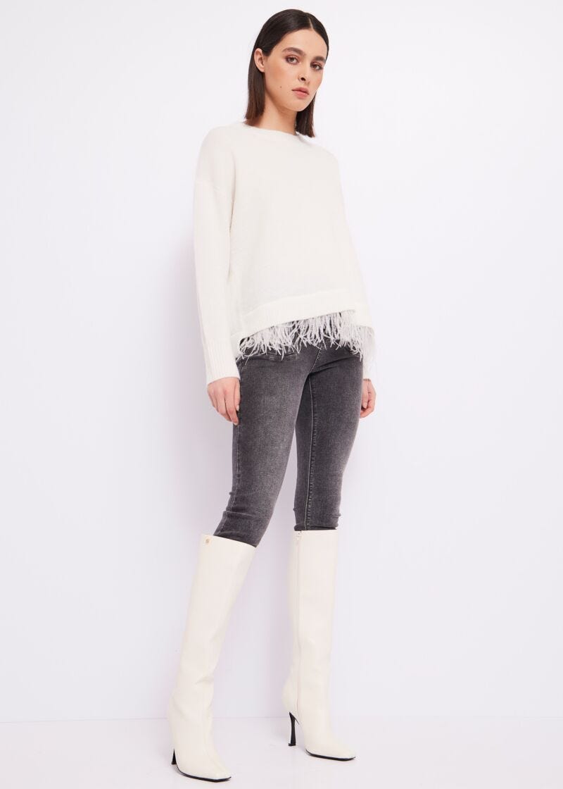Pull en laine et mohair mélangés