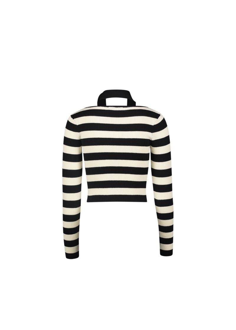 Striped jumper with tie