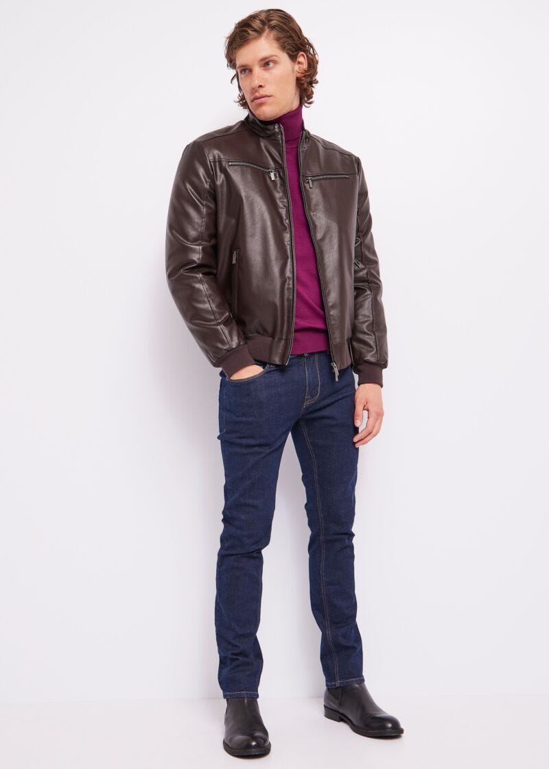 Giacca biker in similpelle