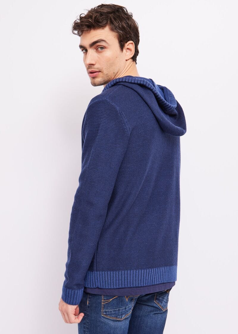 Hooded cardigan with zip