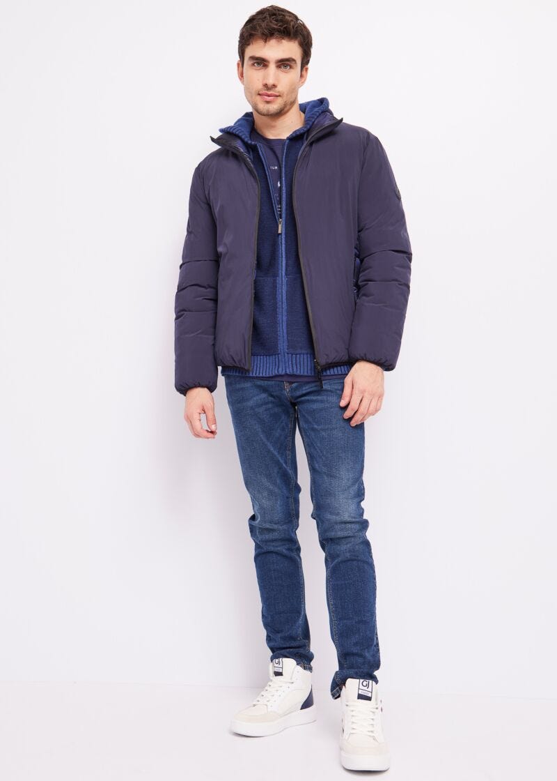 Hooded cardigan with zip