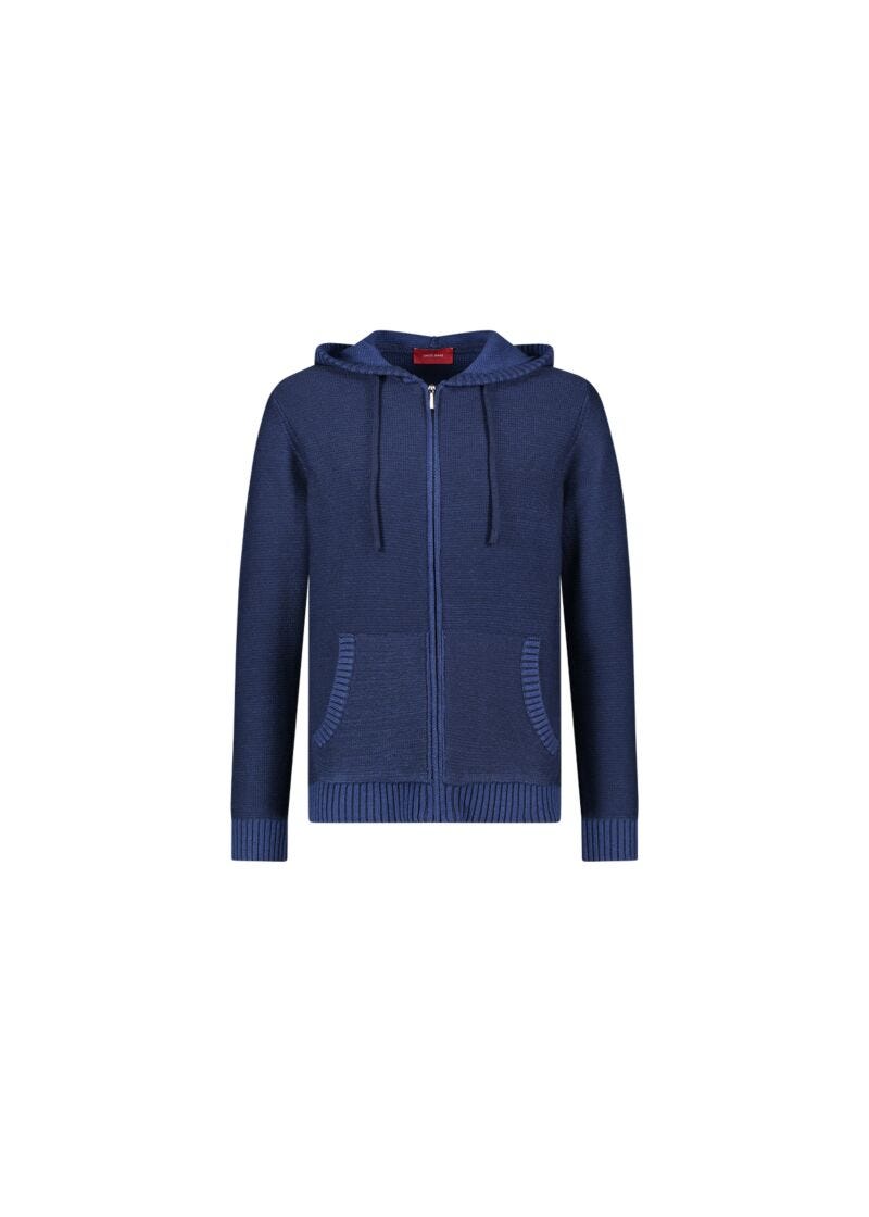 Hooded cardigan with zip