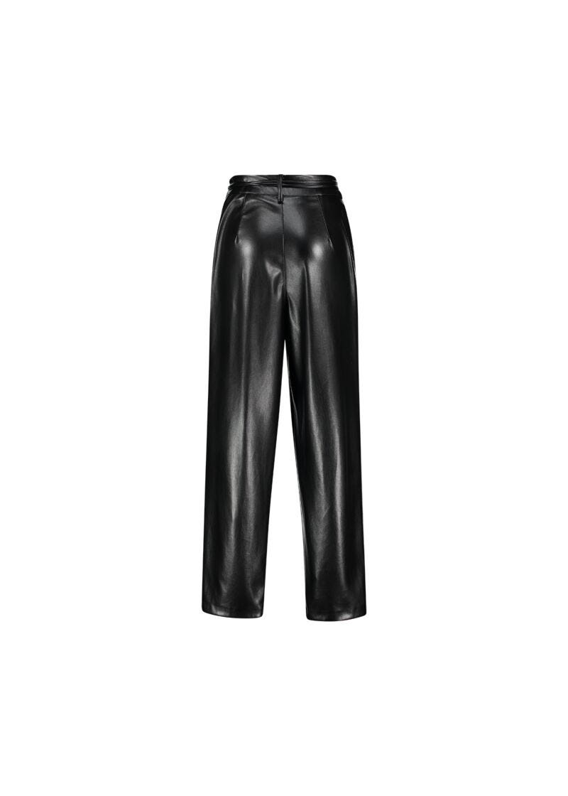 Cropped faux-leather trousers