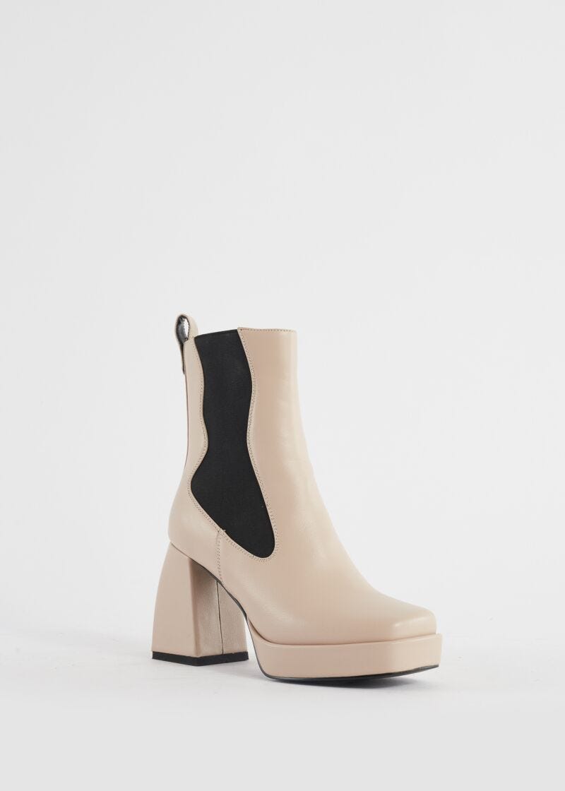 Faux-leather ankle boots