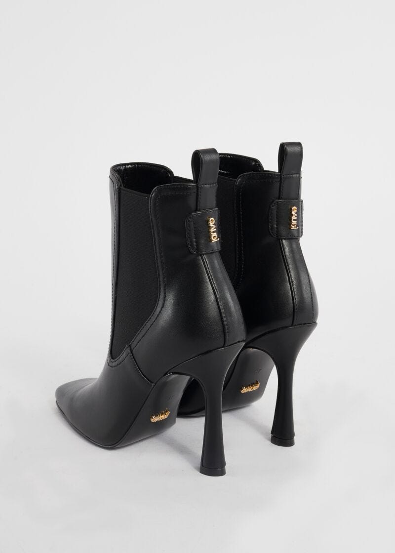 Faux-leather booties