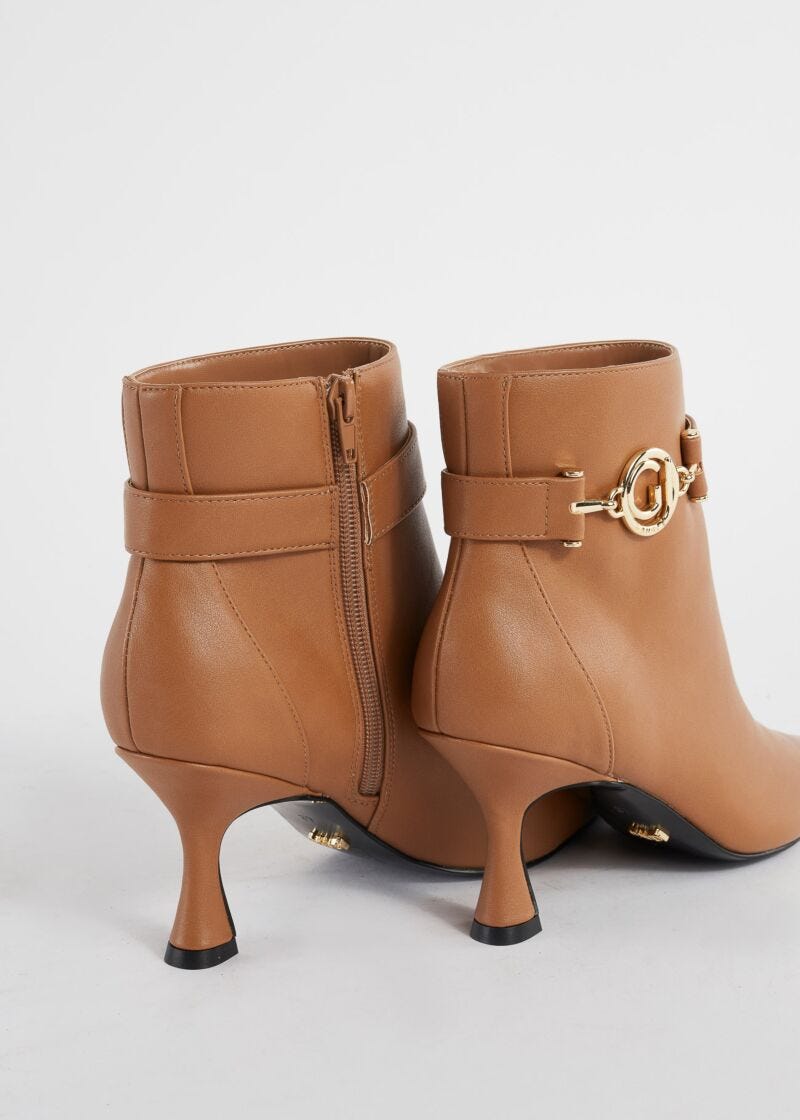 Faux-leather booties