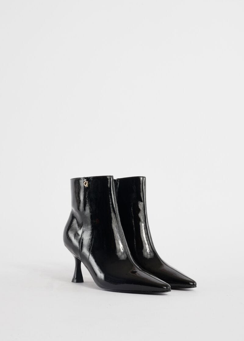 Patent-leather booties