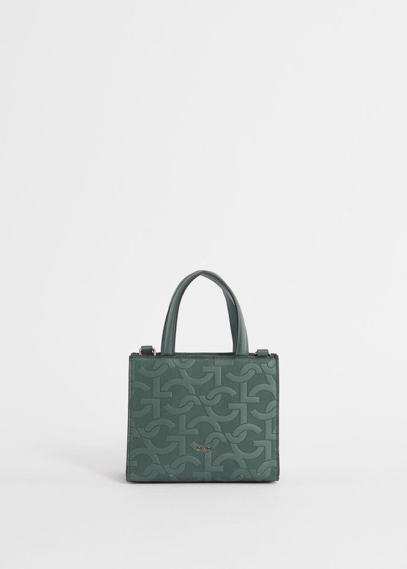 Top-handle mini bag with logo