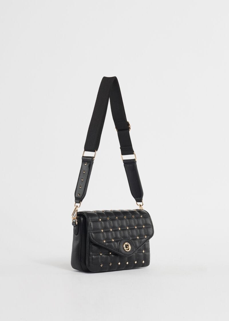 Sac à bandoulière matelassé avec clous