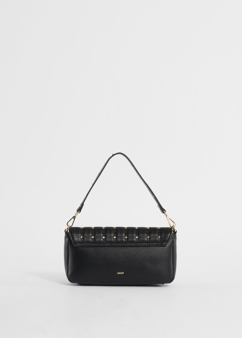 Quilted shoulder bag with studs