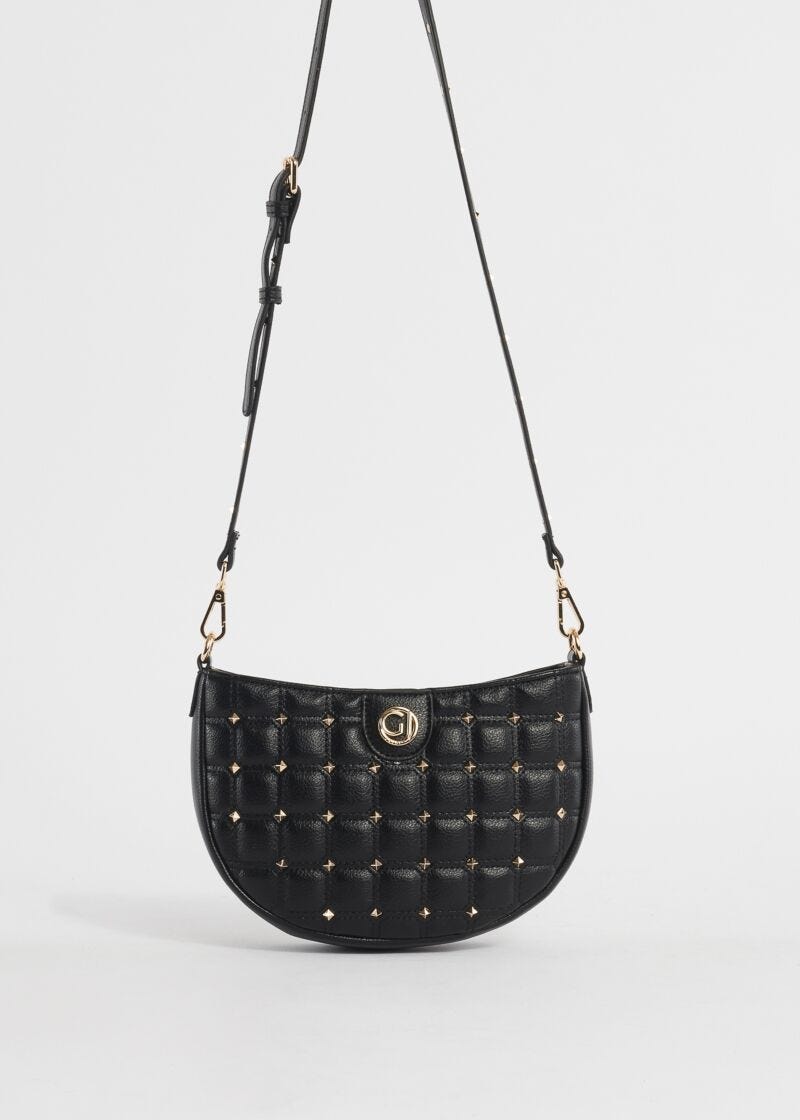 Sac à bandoulière matelassé avec clous