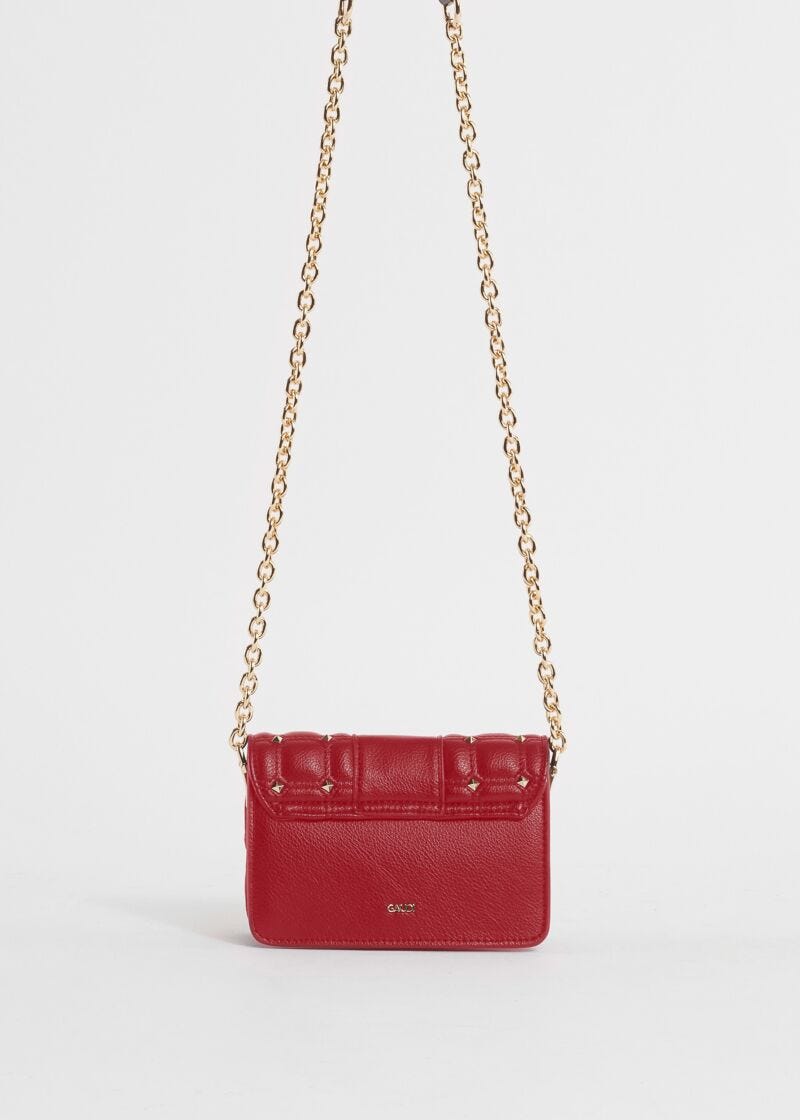 Quilted mini crossbody bag with studs