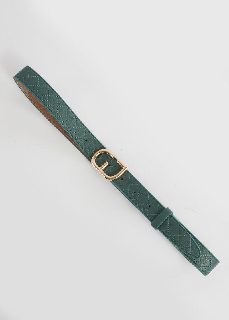 Ceinture matelassée avec boucle à logo