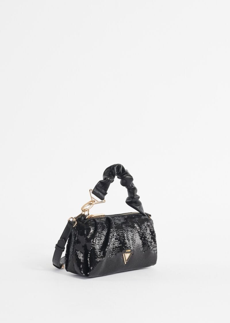 Borsa top handle con paillettes