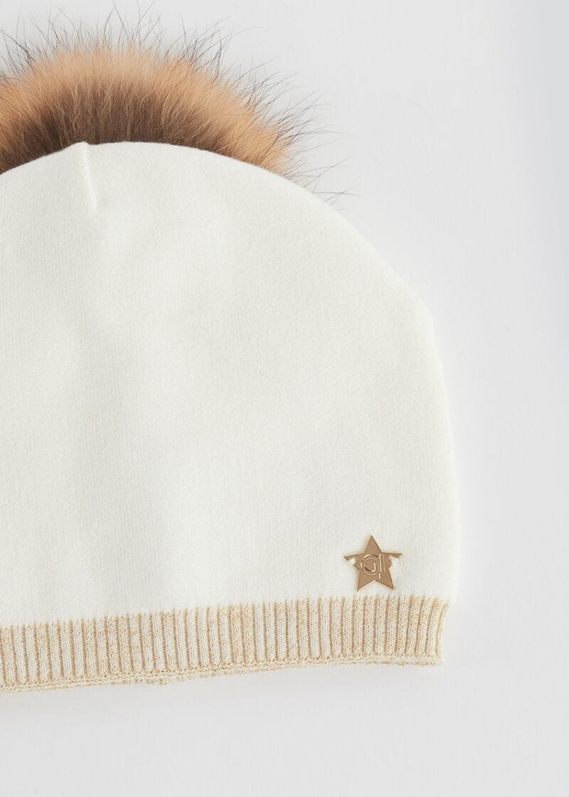 Beanie with pom-pom