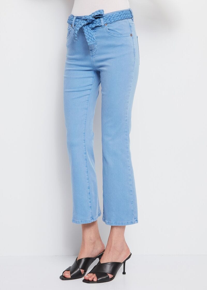 Cropped flared trousers