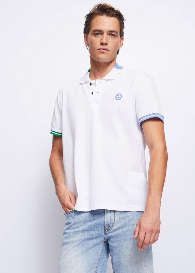 Polo shirt in cotton piqué