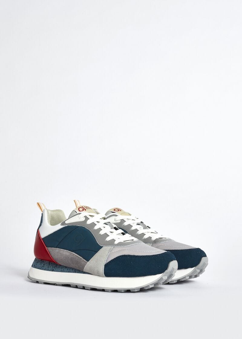 Sneaker running in pelle e nylon