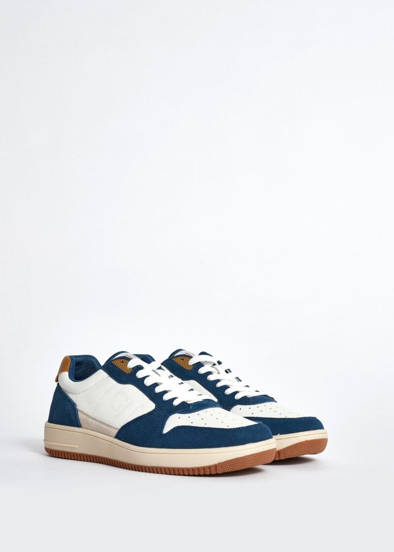 Leather and suede trainers