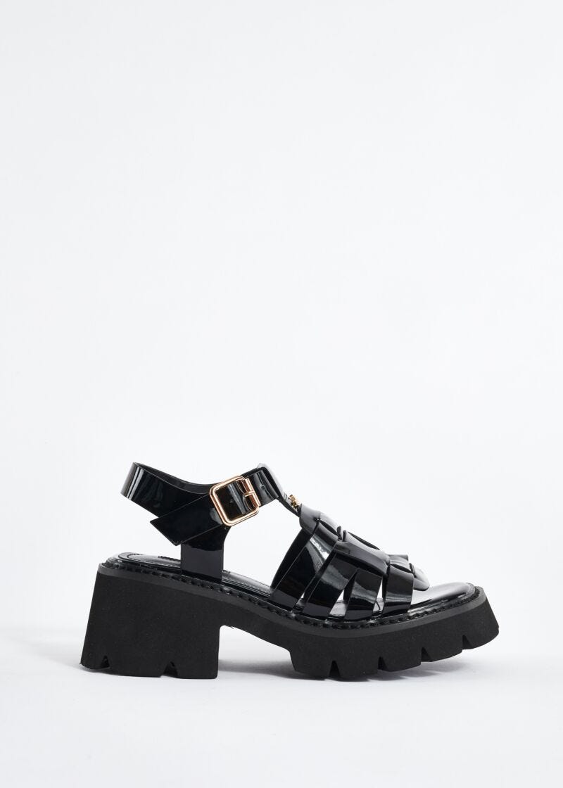 Faux-leather sandals