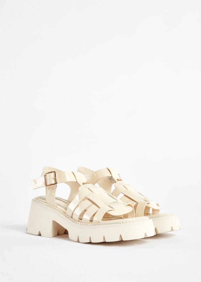 Faux-leather sandals