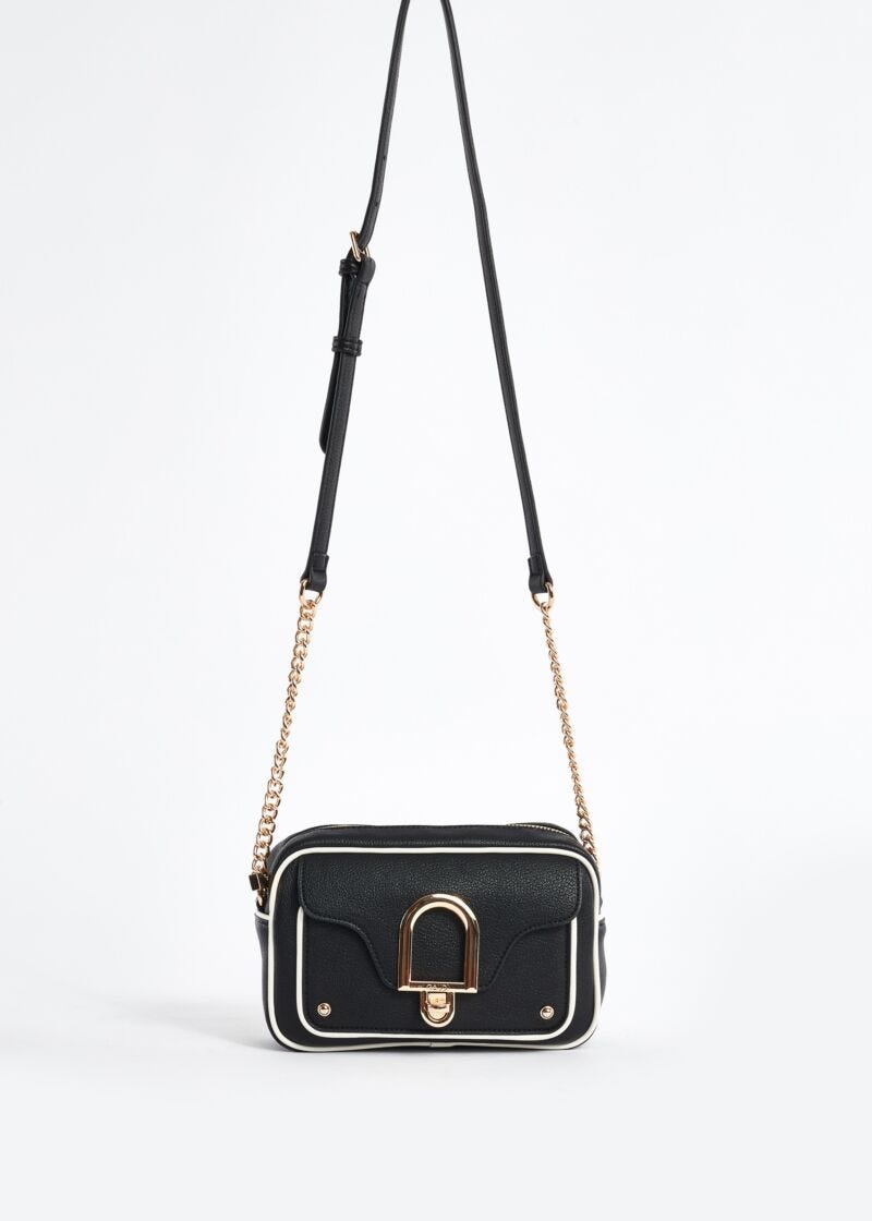 Faux-leather crossbody bag