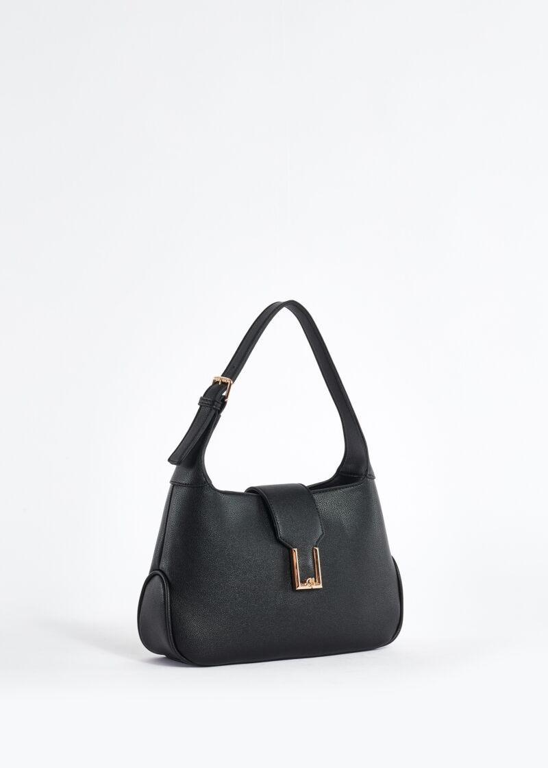 Faux-leather shoulder bag