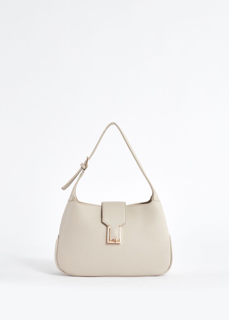 Faux-leather shoulder bag