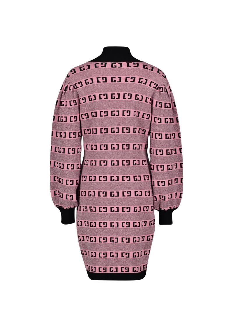 Pink dress with jacquard logo