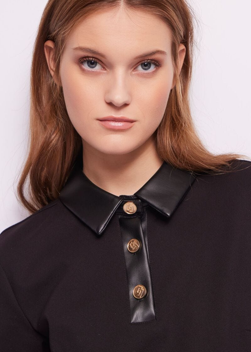 Black polo shirt dress