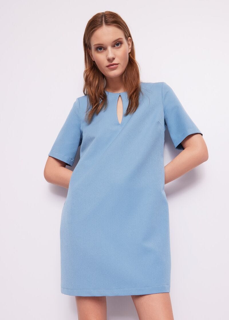 Light blue stretch mini dress